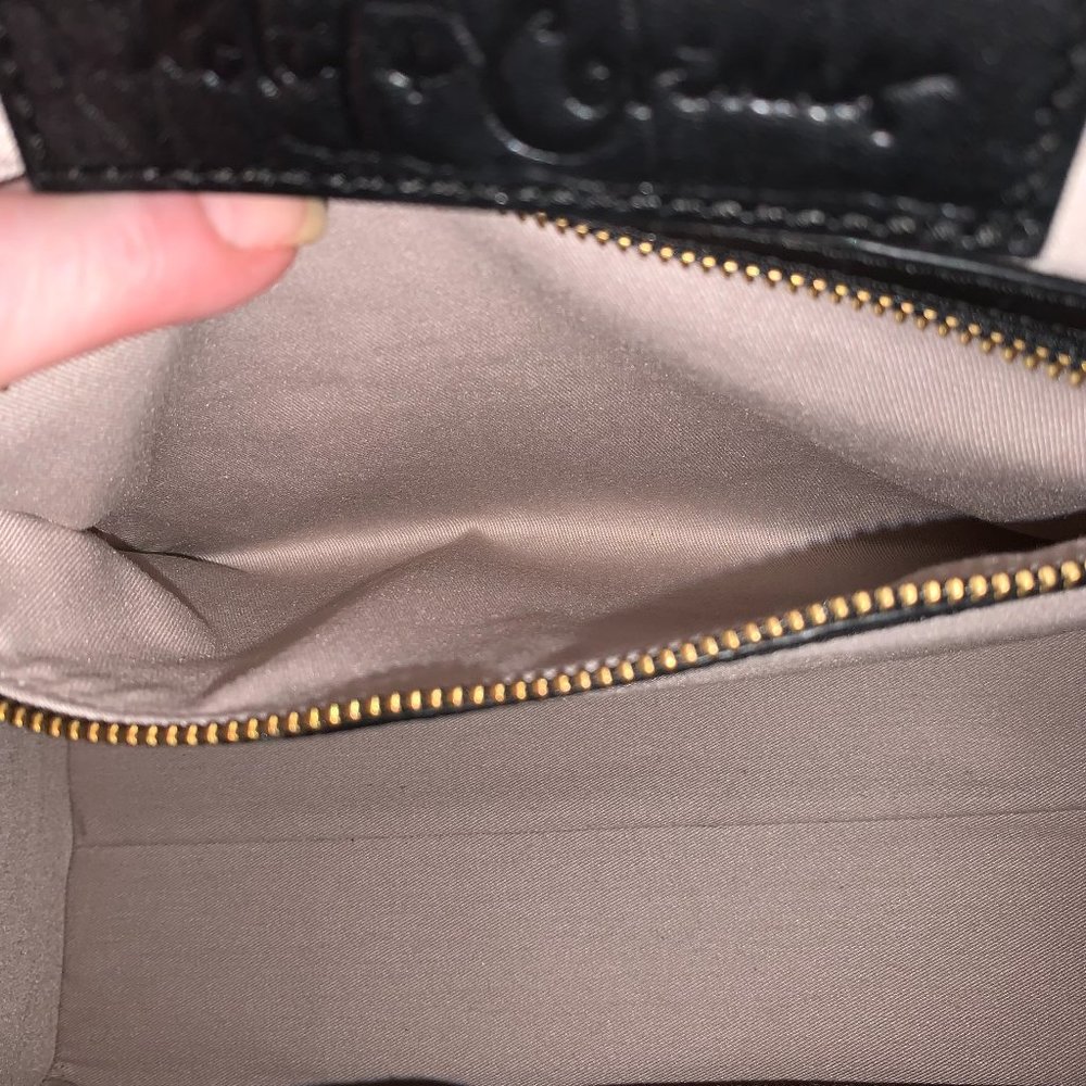Foley & Corinna Black Croc Leather Shopper Tote - Picture 10 of 16